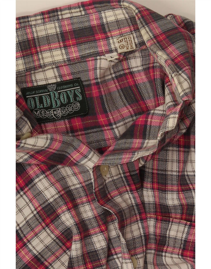Vintage męska koszula flanelowa, duża, bawełniana w czerwoną kratę