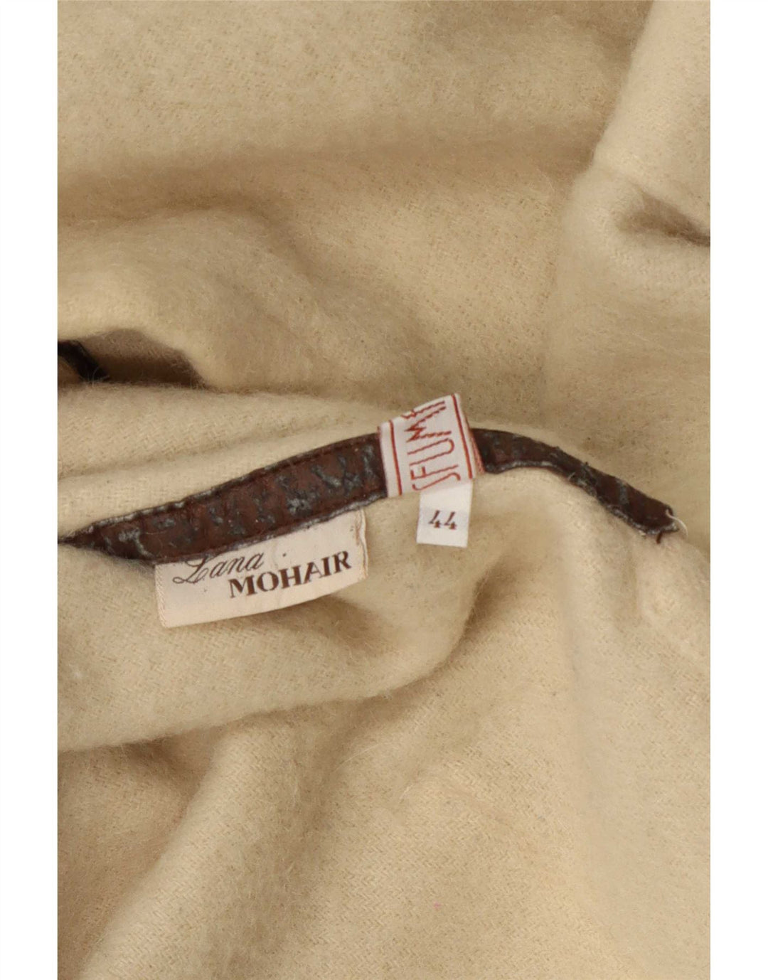 Vintage damski płaszcz oversize IT 44 średniej beżowej wełny