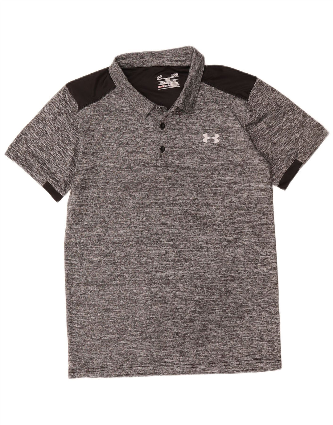 Męska koszulka polo Under Armour Heat Gear, duża, szara, poliestrowa z blokami kolorów