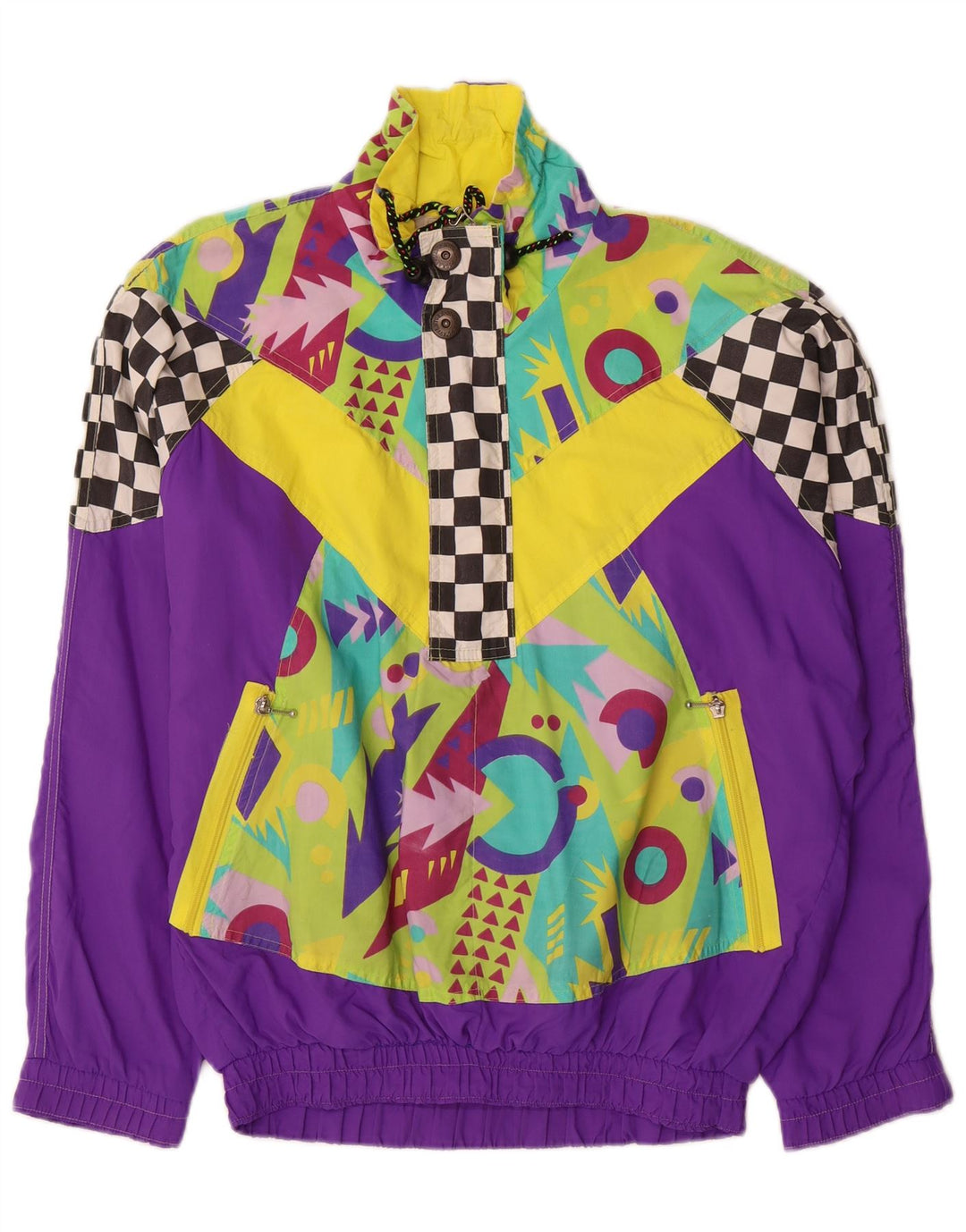 Kurtka damska oversize w stylu vintage, dresowa IT 46, duża, wielobarwna