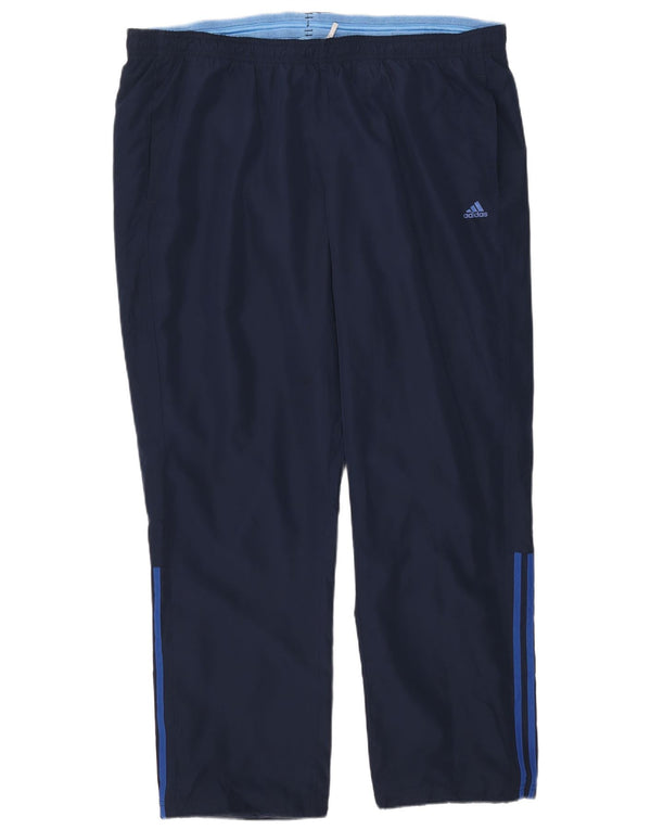 Męskie spodnie dresowe Adidas Climalite 2XL granatowe, poliestrowe