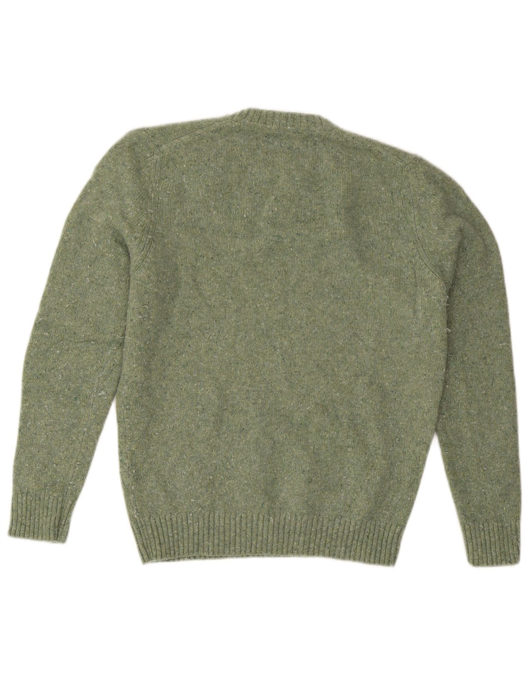 Męski sweter Massimo Dutti z okrągłym dekoltem, średnio zielony, nakrapiany