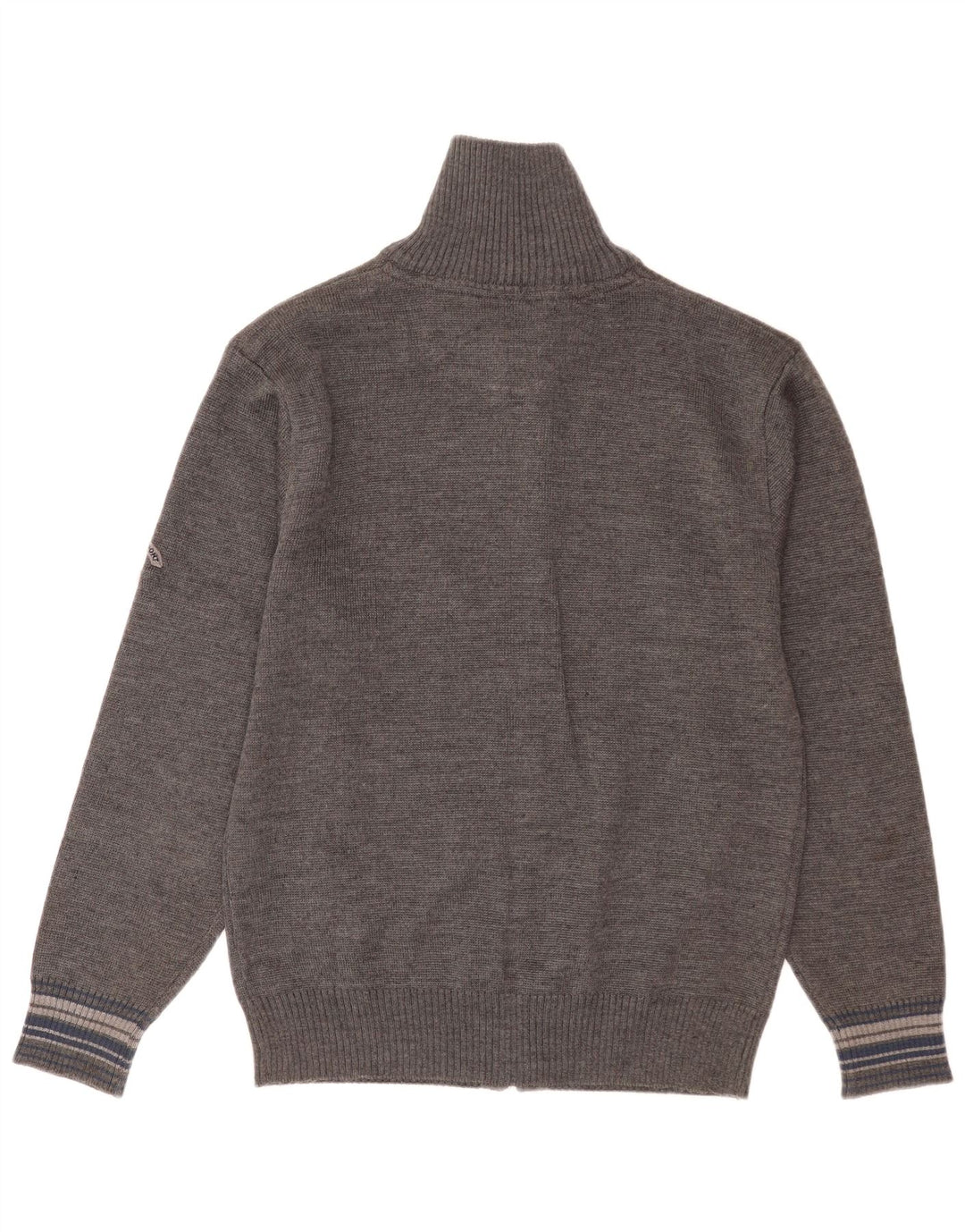 Vintage męski sweter rozpinany XL, szara, dziewicza wełna