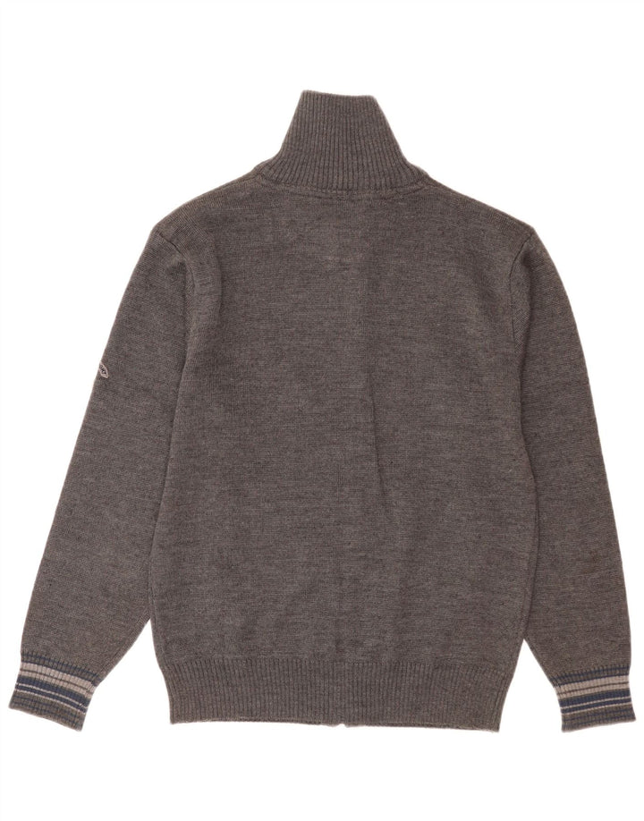 Vintage męski sweter rozpinany XL, szara, dziewicza wełna
