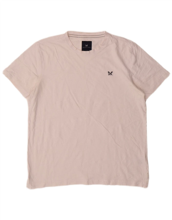 Crew Clothing Męski T-shirt Top, duży, biały, bawełniany