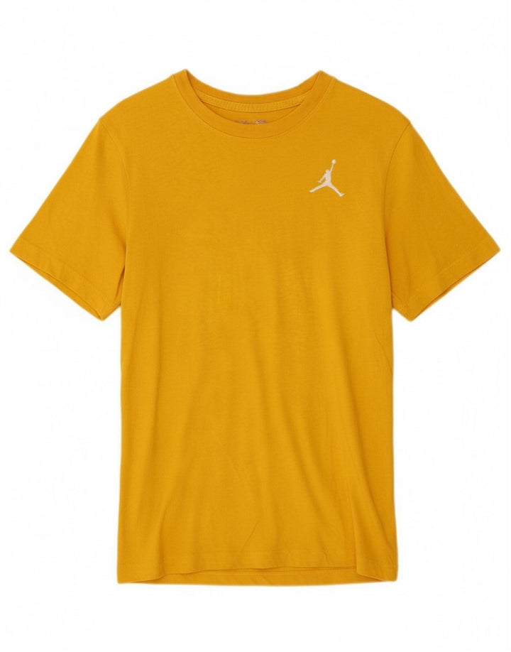 JORDAN Mens T-Shirt Top Small Yellow Cotton