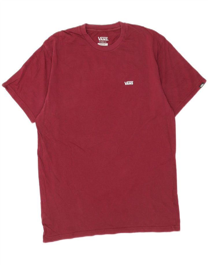 Męski T-shirt Vans o klasycznym kroju, średni, bordowy, bawełniany