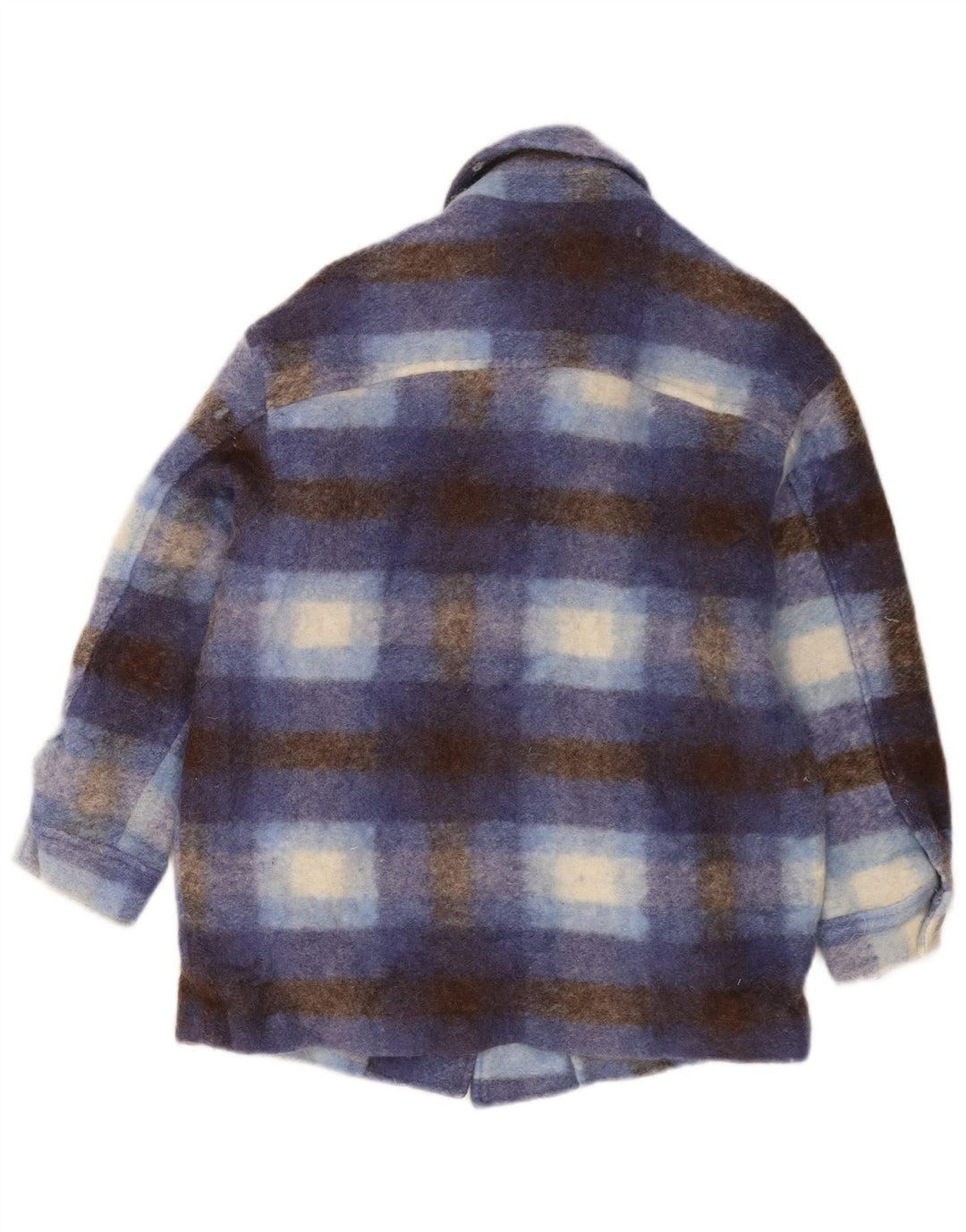 Damska kurtka oversize Zara Shacket UK 6 XS w niebieską kratę, wełniana