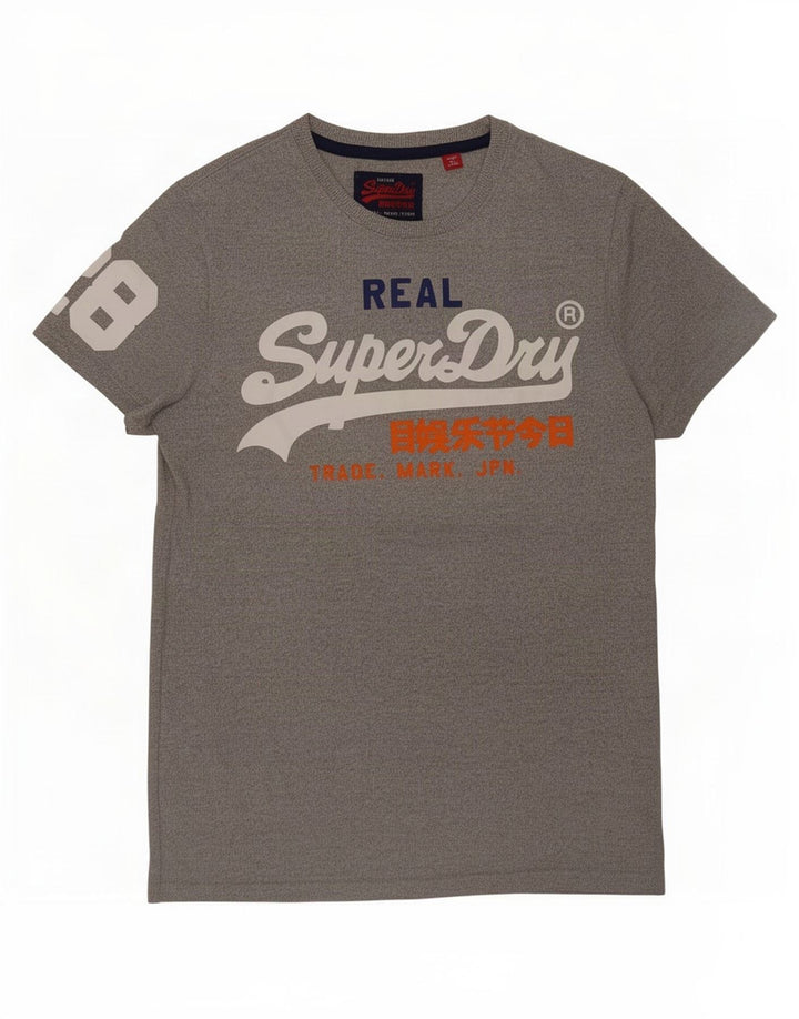 Męski T-shirt z grafiką Superdry, średnioszary, bawełniany