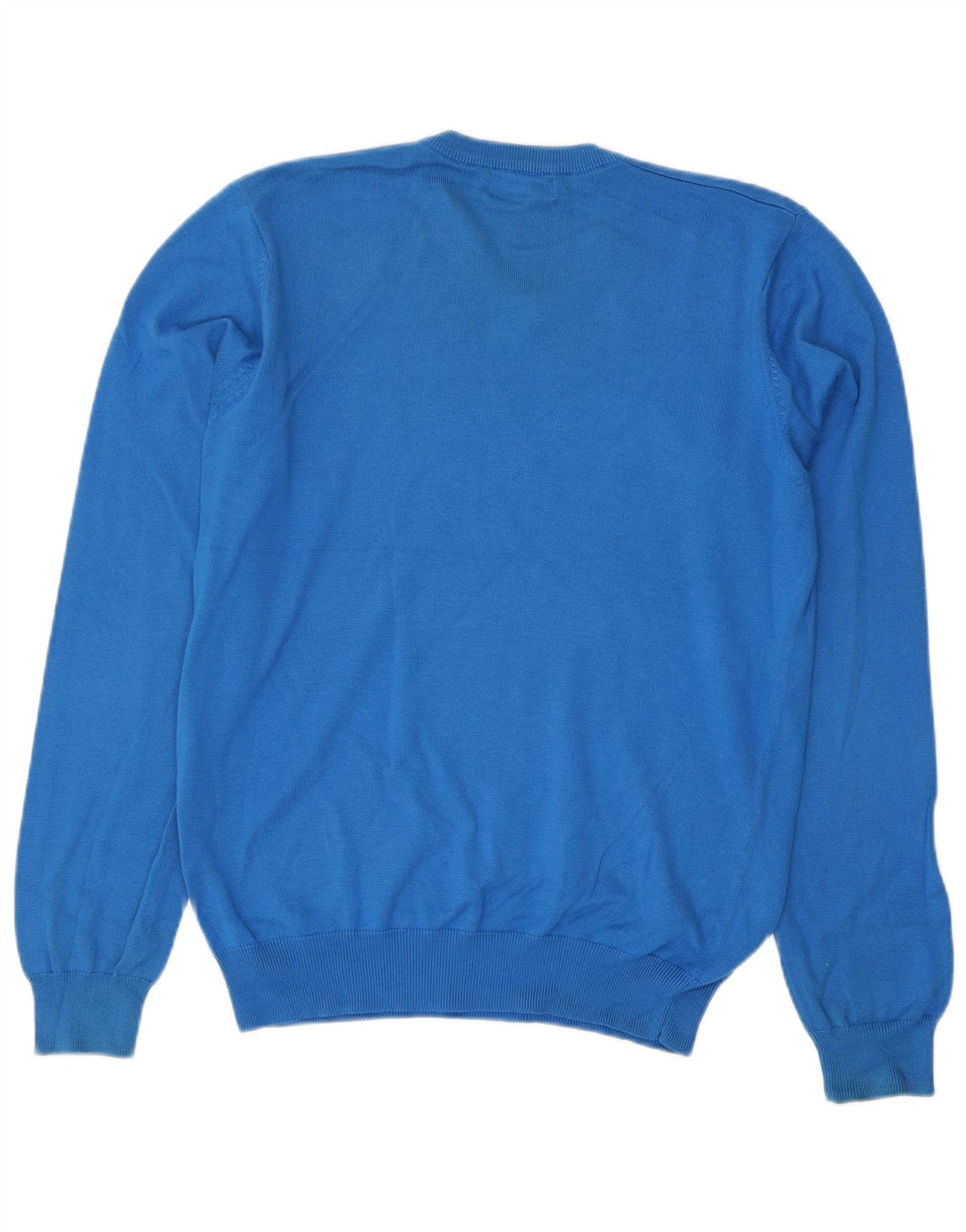 Lyle & Scott Męski sweter z dekoltem w kształcie litery V, średnioniebieski, bawełniany