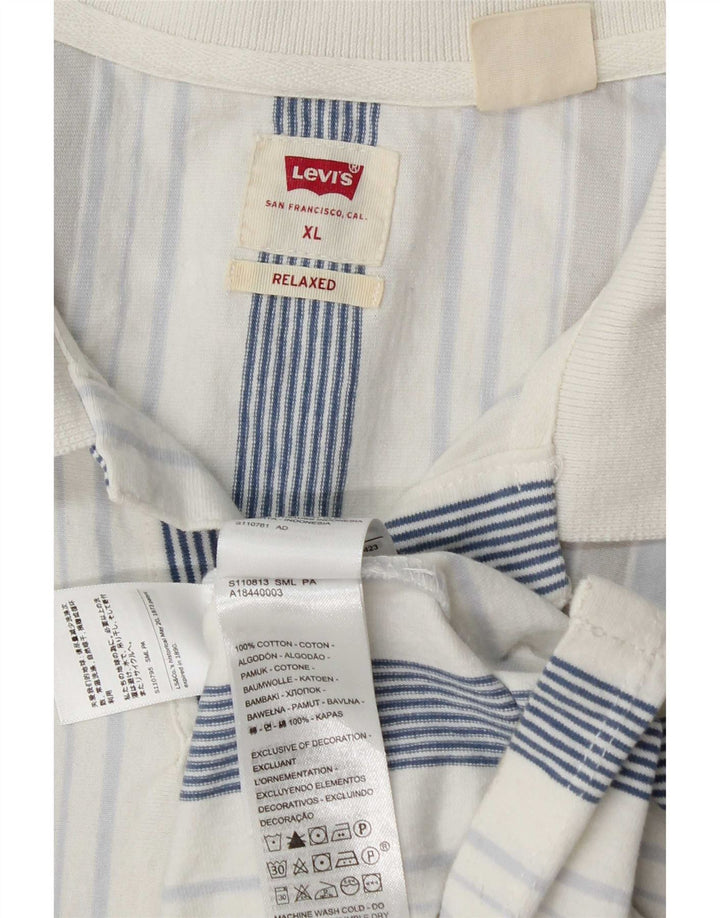Męska koszulka polo Levi's o swobodnym kroju XL, bawełniana w niebieskie paski