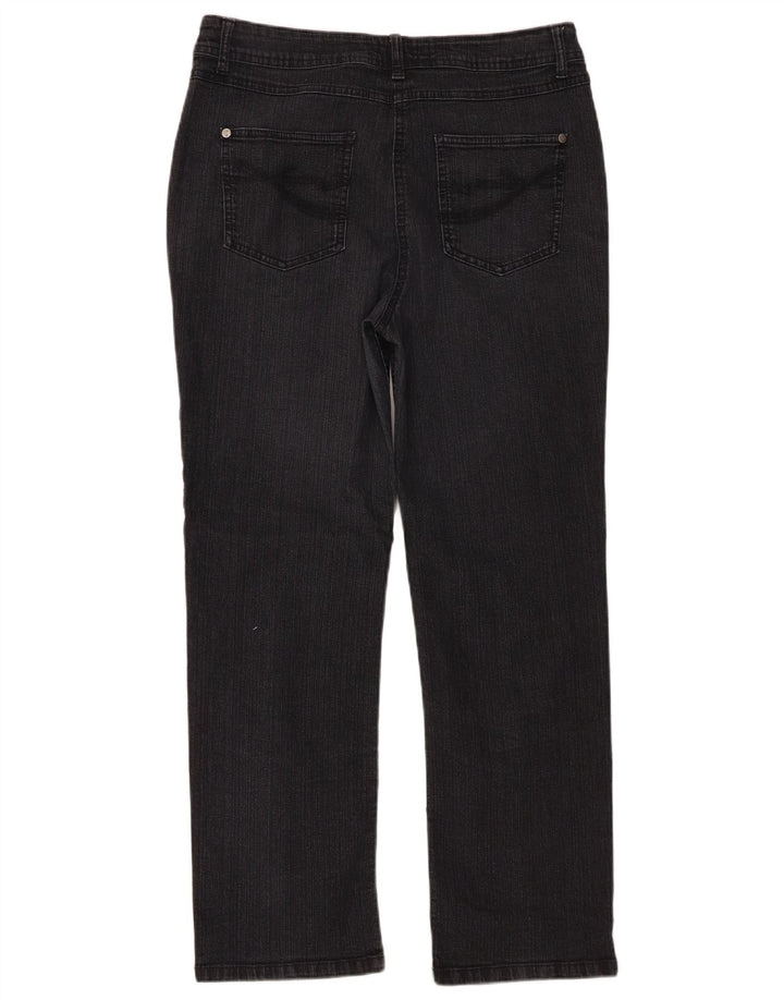 Damskie proste dżinsy M&Co UK 14 duże W34 L27 czarne