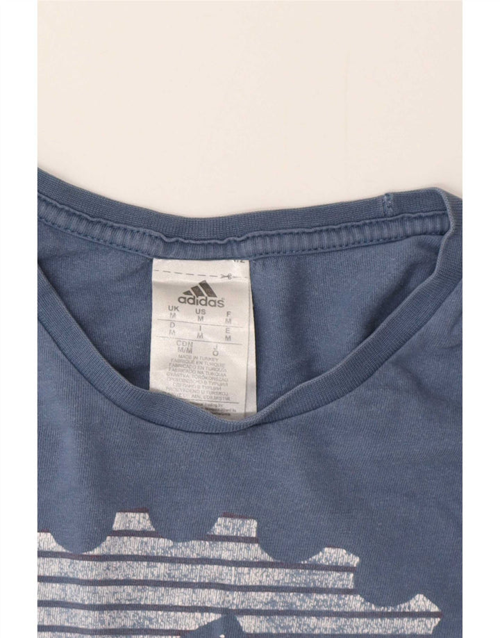 Męska koszulka graficzna Adidas Top Medium Blue Cotton