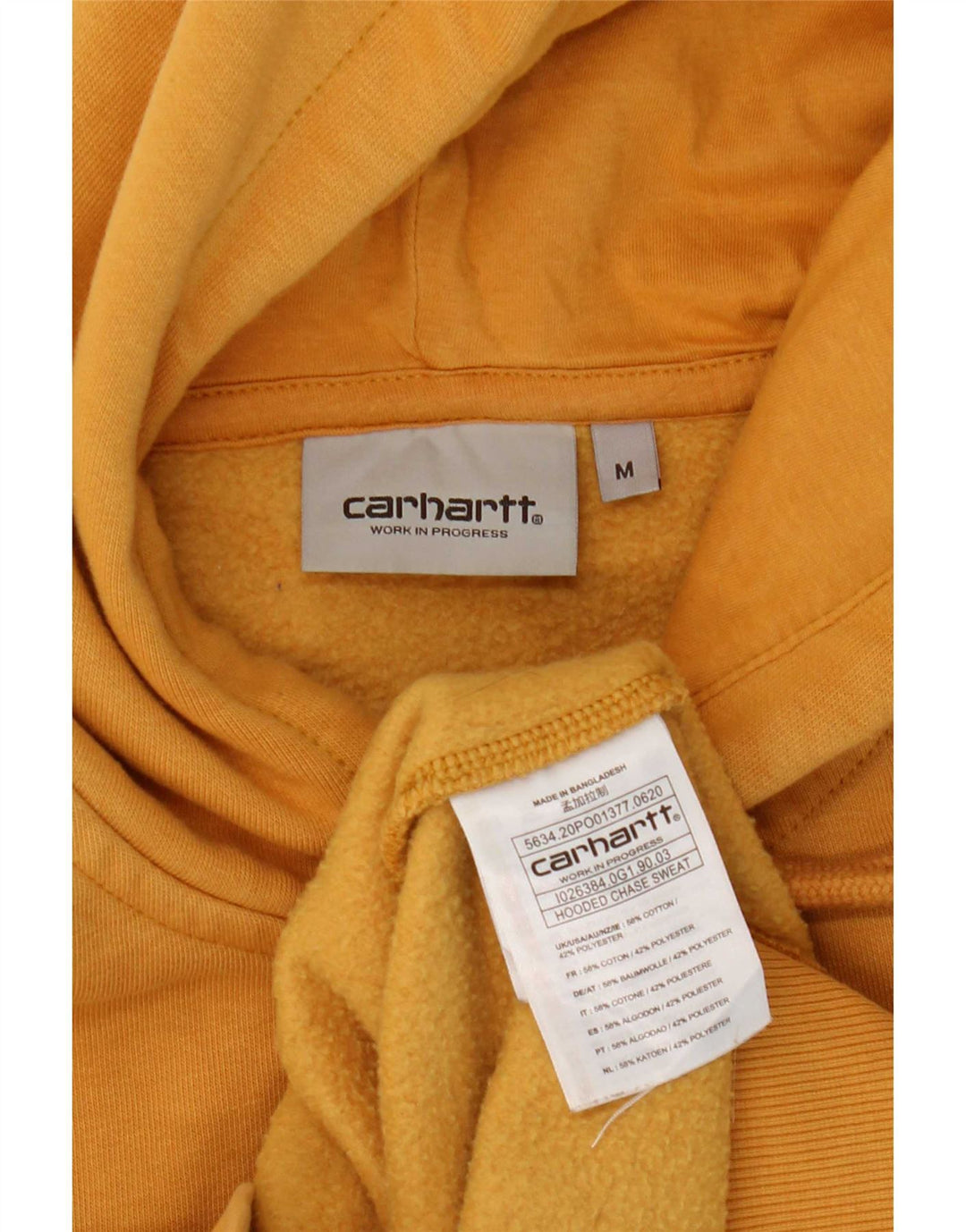 Męski sweter z kapturem Carhartt, średni żółty, bawełniany