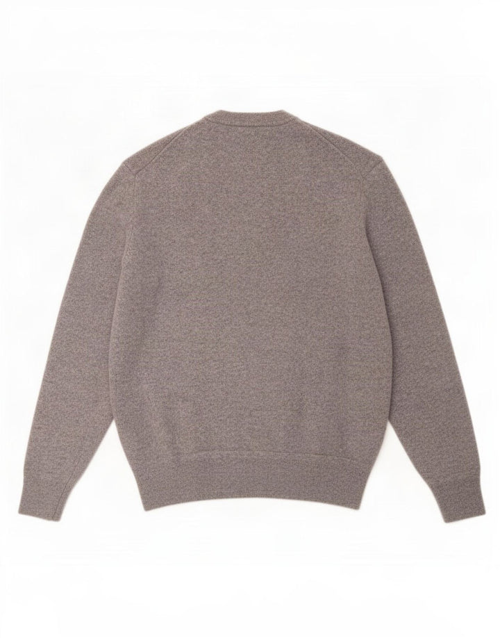 Męski sweter z okrągłym dekoltem Zara, średnioszary, wełniany