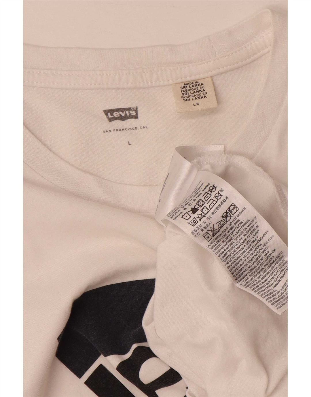 Męski T-shirt z grafiką Levi's, duży, biały, bawełniany