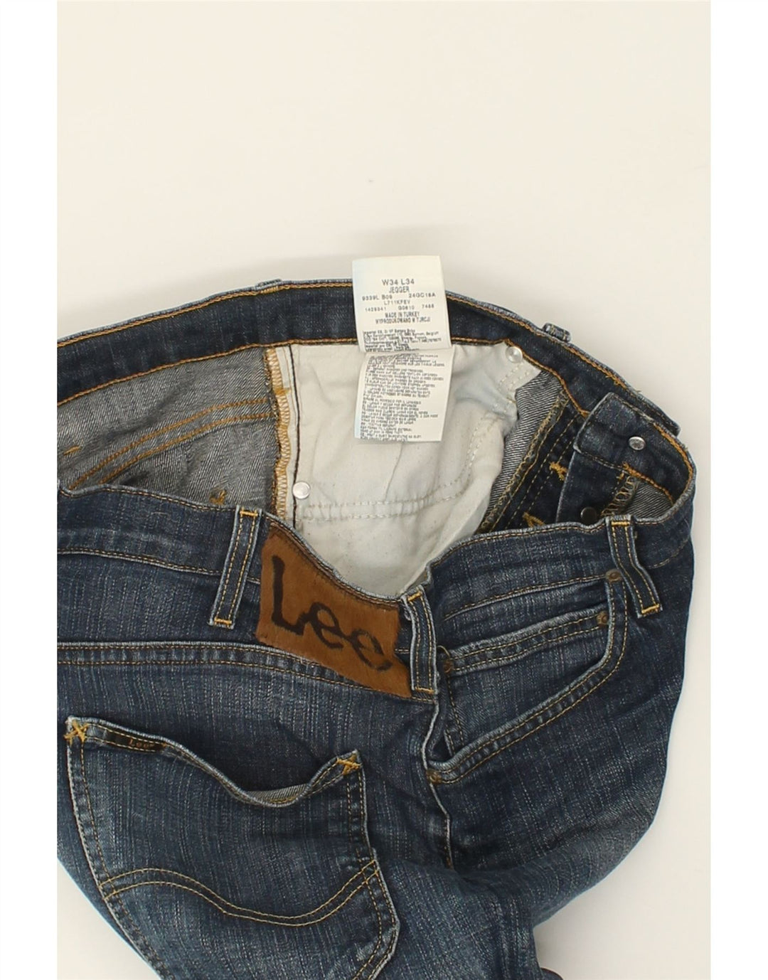 LEE Womens Jegger Straight Jeans W34 L30 Blue Cotton Vintage Lee and Second-Hand Lee from Messina Hembry 