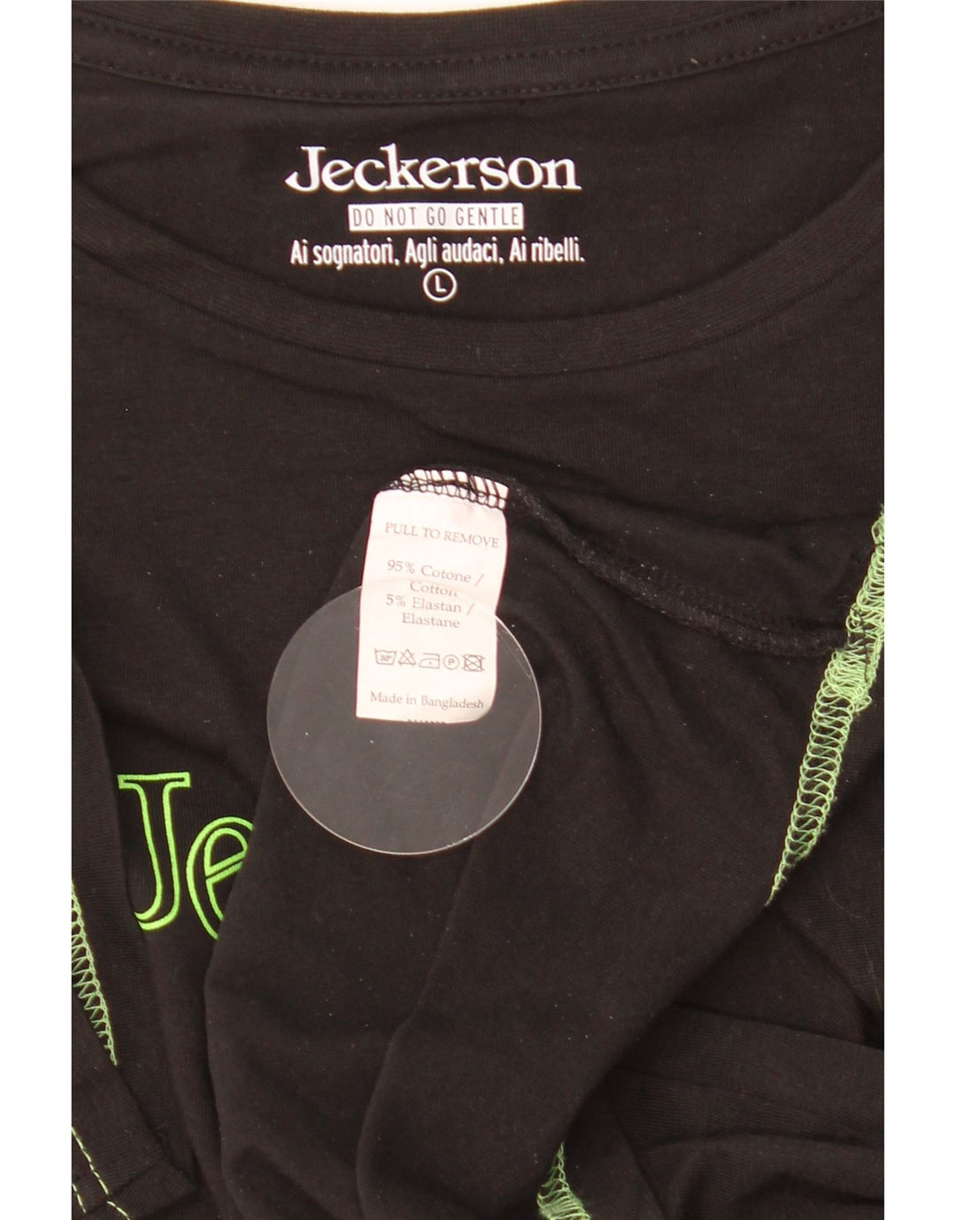 Męski T-shirt z grafiką Jeckerson, duży, czarny, bawełniany
