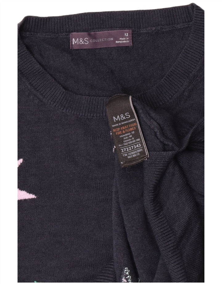 Sweter damski Marks & Spencer z okrągłym dekoltem, UK 12, średni granatowy