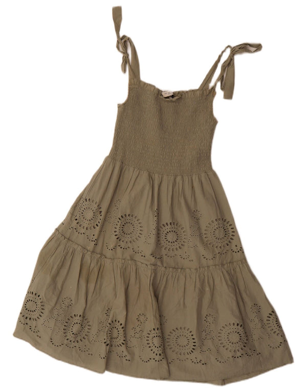 Damska sukienka letnia Zara UK 8, mała, khaki, poliester
