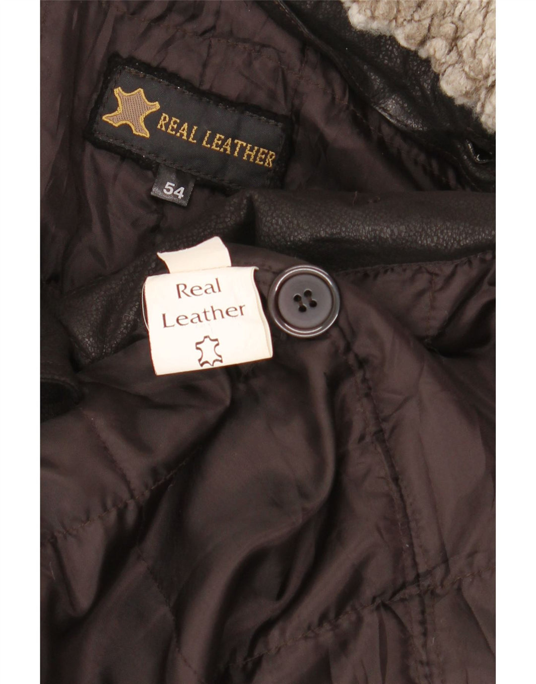 Vintage męski płaszcz skórzany IT 54 2XL czarna skóra