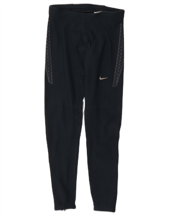 Damskie legginsy Nike Dri Fit UK 12, średni granatowy, geometryczny poliester