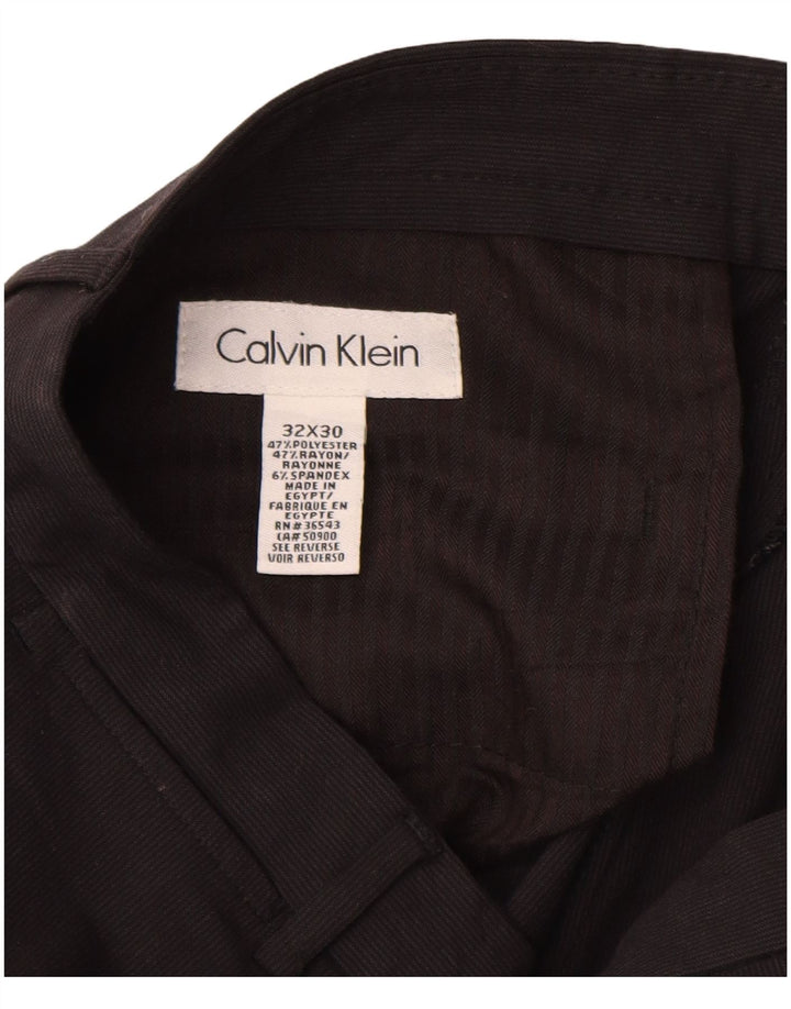 Męskie proste spodnie chino Calvin Klein W32 L30 Czarny poliester
