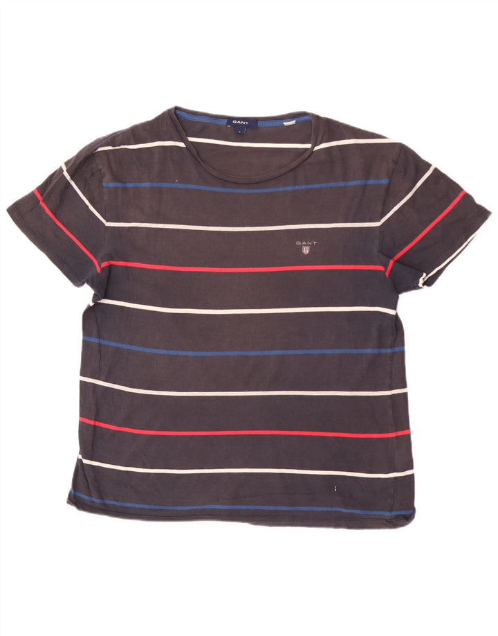 T-shirt męski GANT, duży, bawełniany w szare paski