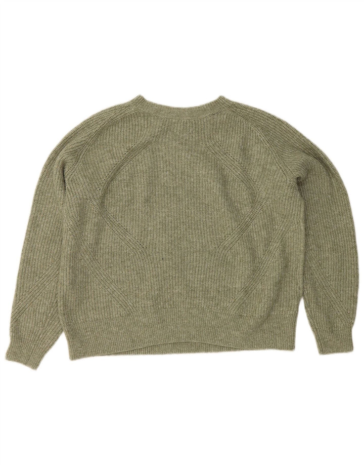 Marks & Spencer Damski sweter z okrągłym dekoltem, UK 14, średni zielony akryl