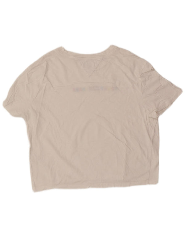 Damska koszulka z krótkim rękawem Tommy Hilfiger z grafiką, UK 18 XL, biała