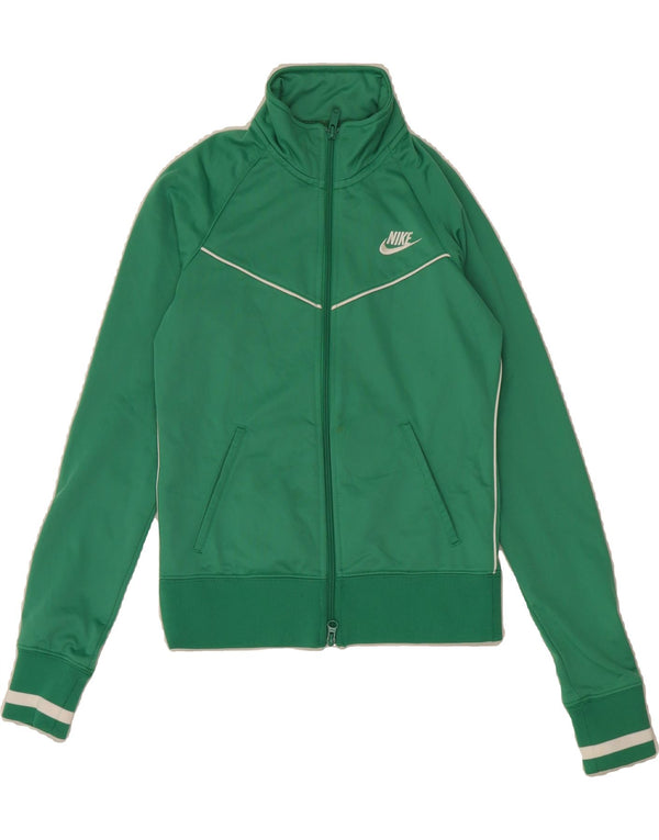 ADIDAS Womens Tracksuit Top Jacket UK 8/10 Small Green Polyester