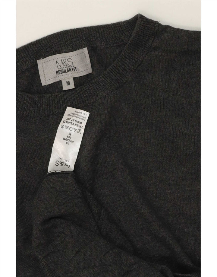 Męski sweter Marks & Spencer o regularnym kroju z dekoltem w łódkę, średnioszary