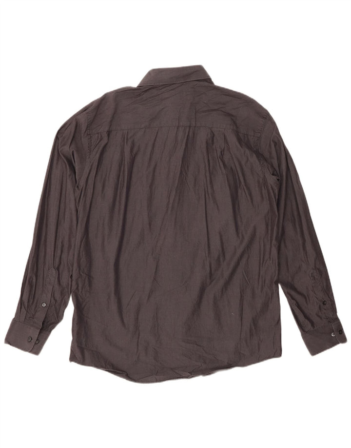 Koszula męska CALVIN KLEIN o dopasowanym kroju, rozmiar 16, duża, szara, bawełniana