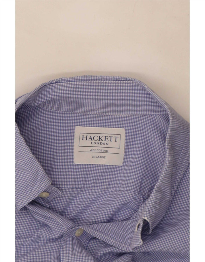 Koszula męska Hackett XL, niebieska bawełniana kratka