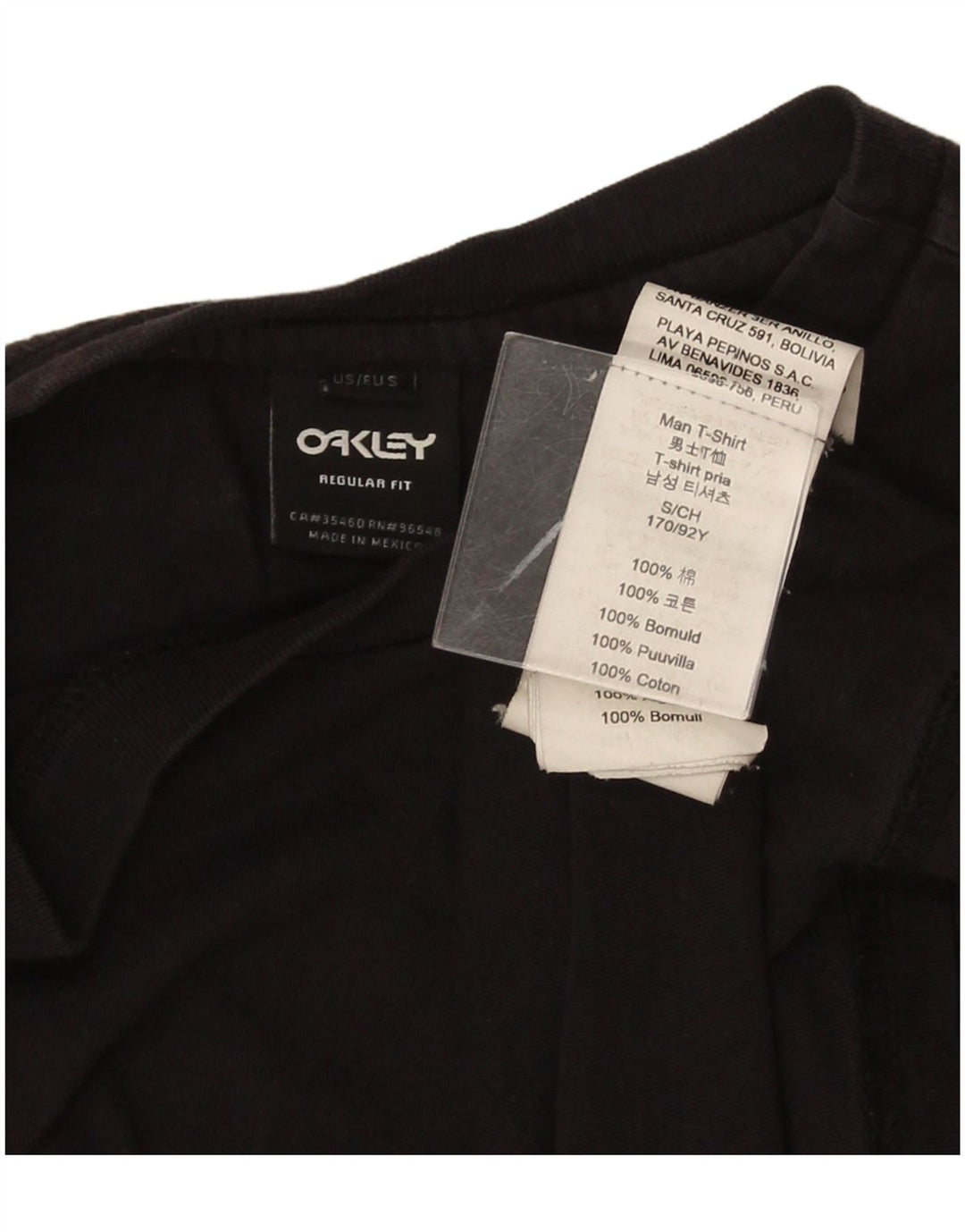 Męski T-shirt z grafiką Oakley, mały, czarny, bawełniany