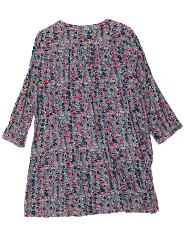 Joules Womens 3/4 Sleeve Tunic Dress UK 18 XL Multicoloured Floral Viscose