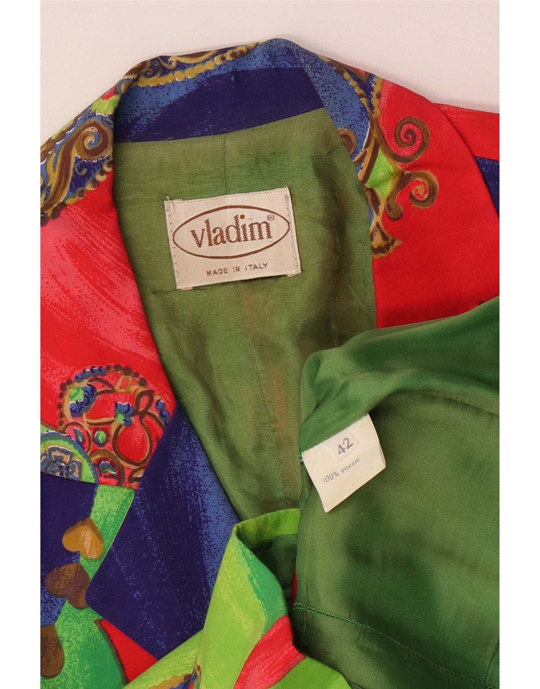 Damska marynarka w stylu vintage IT 42 Średni wielobarwny patchwork