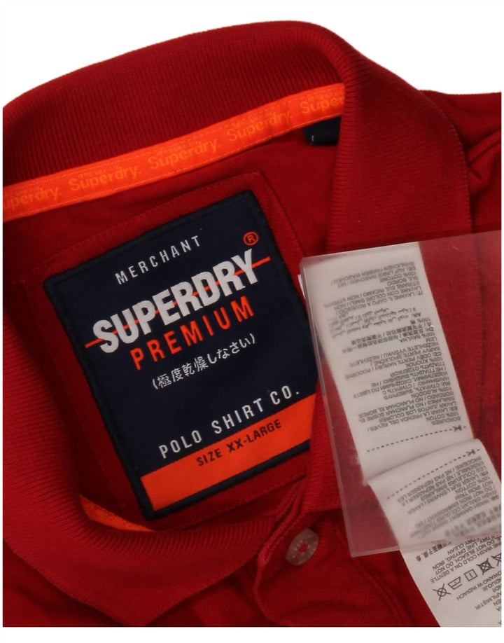 Męska koszulka polo Superdry 2XL, czerwona, bawełniana