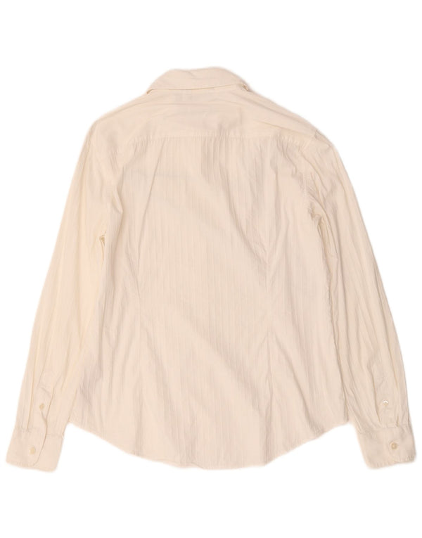Massimo Dutti Womens Shirt EU 42 Large White Striped Cotton