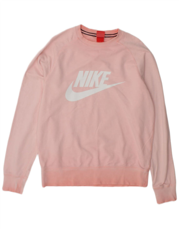 Damska bluza z grafiką Nike, UK 14, średnia różowa bawełna