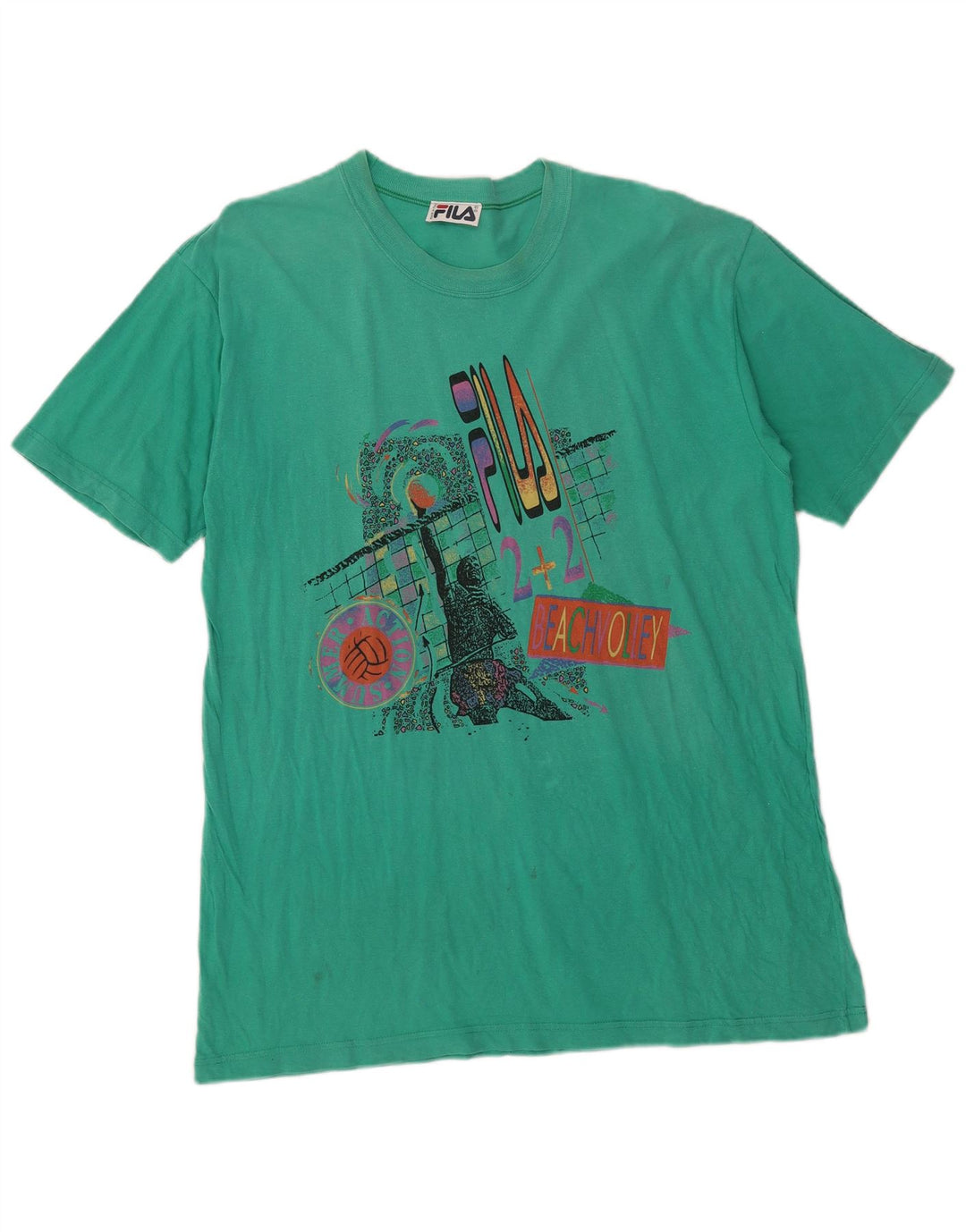 Męski T-shirt z grafiką Fila XL, zielony
