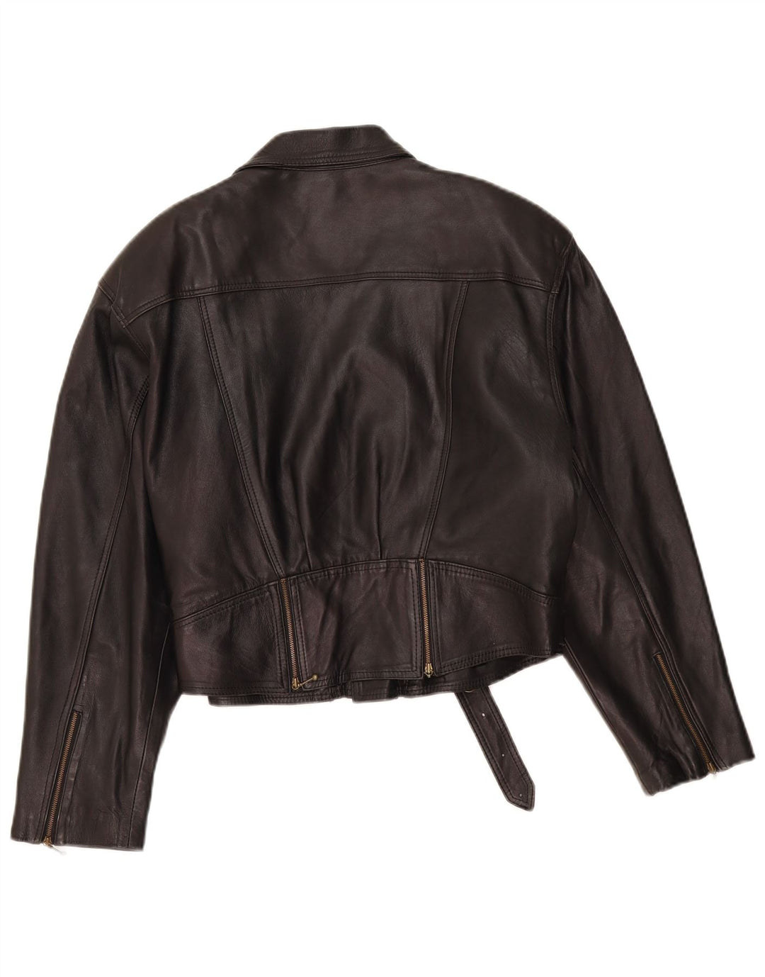 Damska skórzana kurtka motocyklowa VINTAGE UK 14, średnia czarna skóra