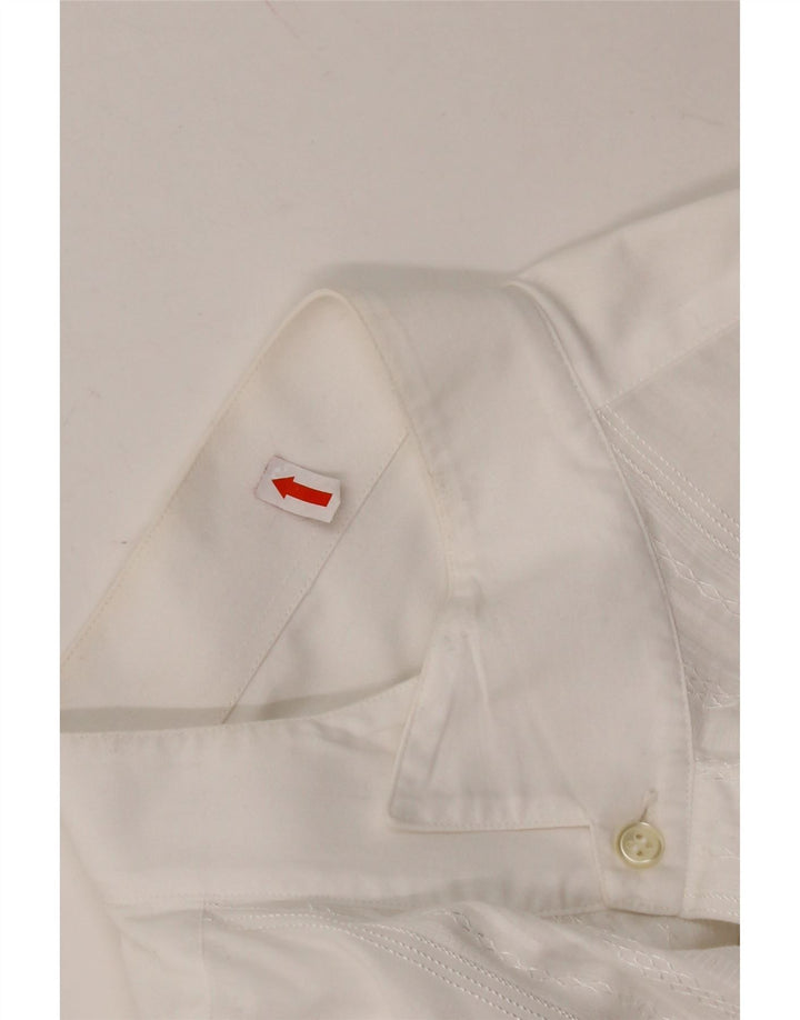 SFARZO Mens Formal Shirt Medium White Cotton