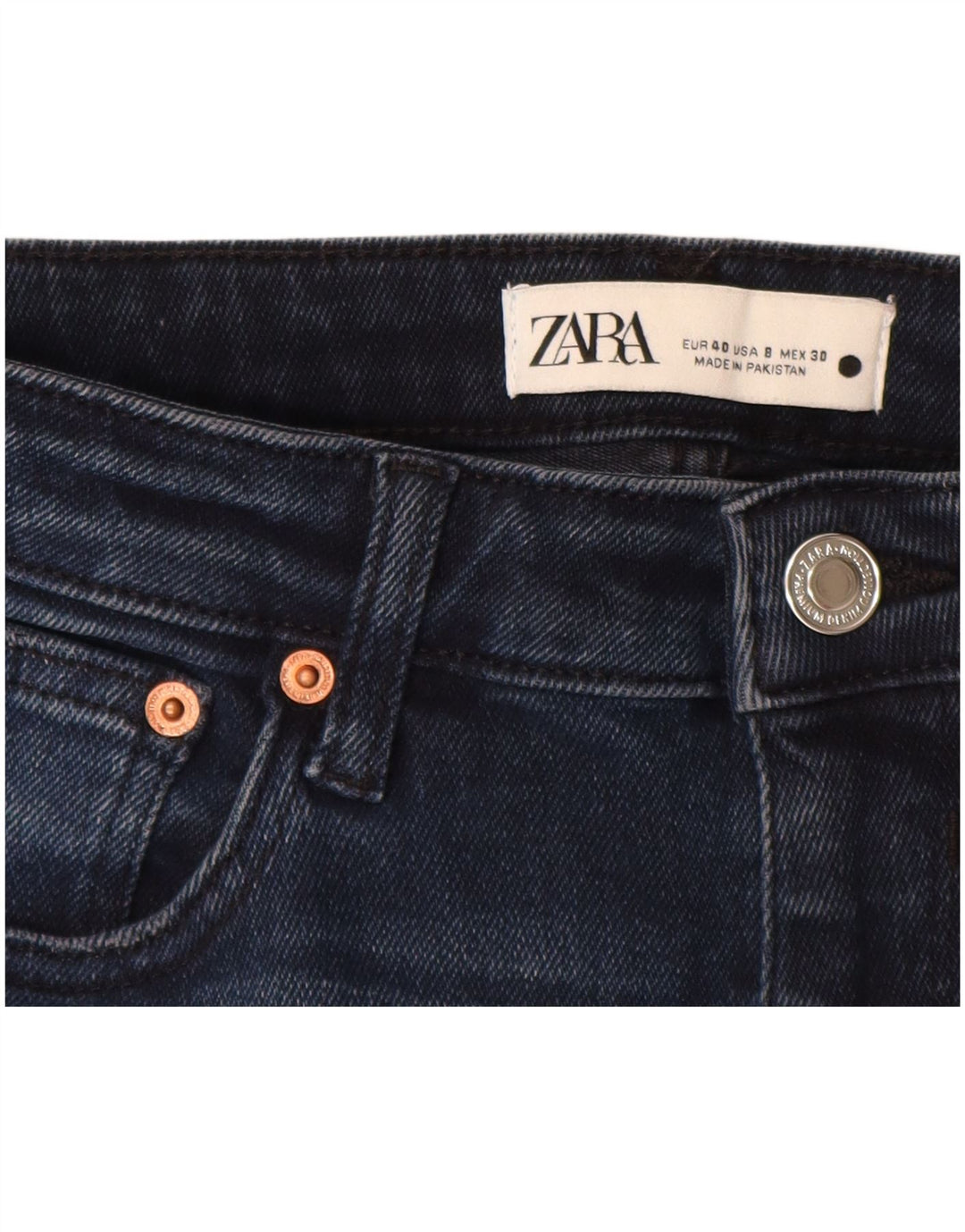 Damskie jeansy skinny ZARA EU 40 Medium W30 L27 Granatowa bawełna