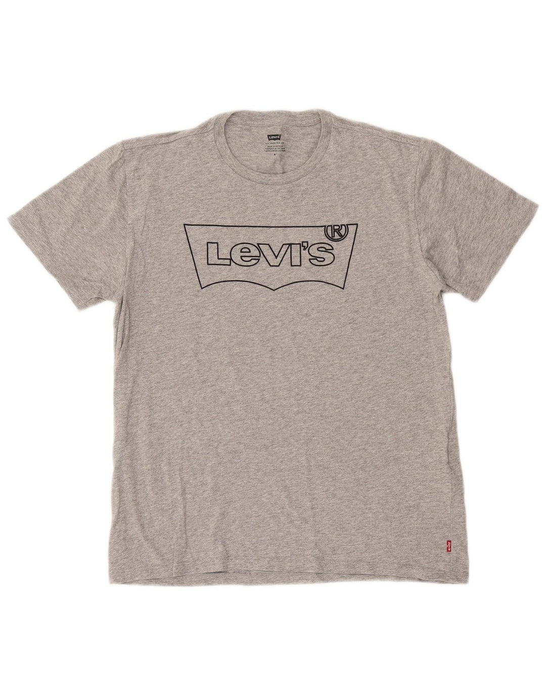 Męska koszulka z grafiką Levi's, średnia szara bawełna