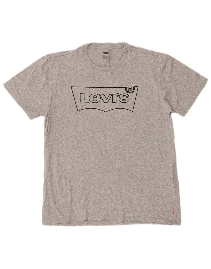 Męska koszulka z grafiką Levi's, średnia szara bawełna