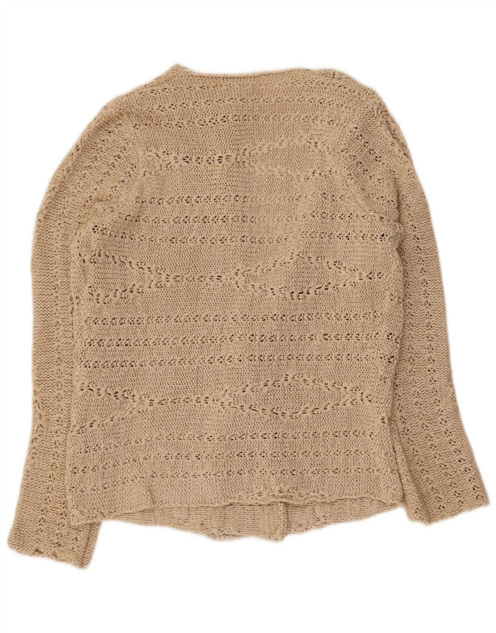 Marks & Spencer Damski sweter rozpinany UK 12 Średni Beż Akryl