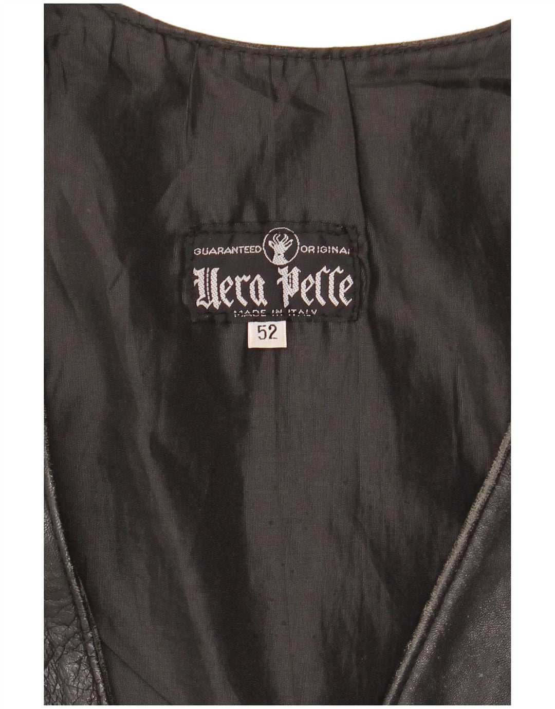 VINTAGE Męska kamizelka skórzana IT 52 duża czarna skóra