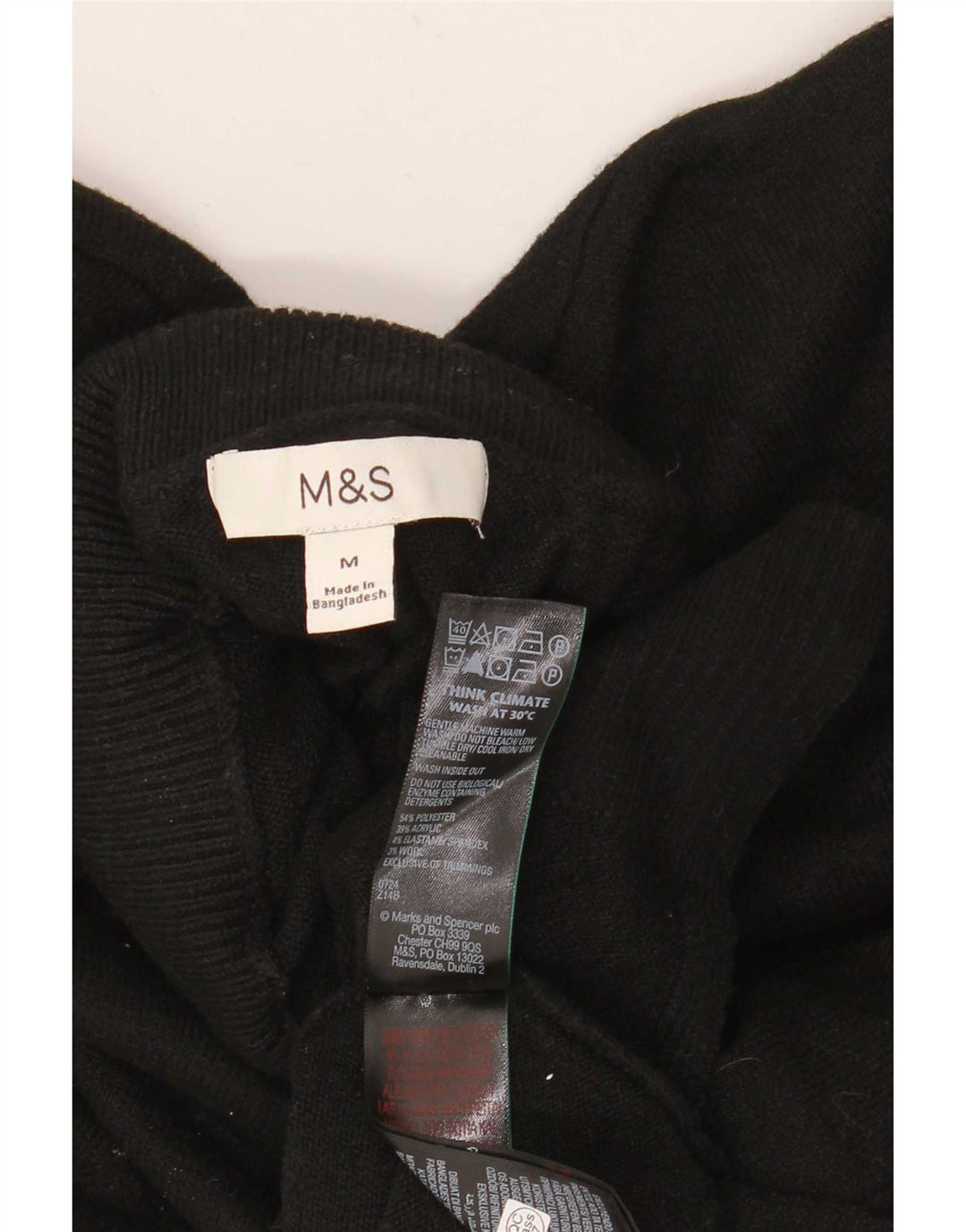 Marks & Spencer Damski sweter z golfem UK 14, średni czarny