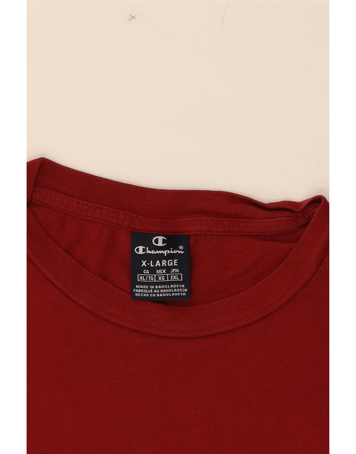 CHAMPION Mens Graphic T-Shirt Top XL Red Cotton Vintage Champion and Second-Hand Champion from Messina Hembry 